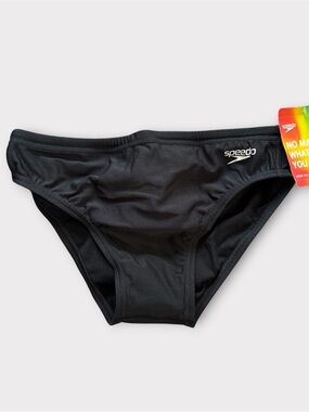 Speedo Men's Pride One Brief Black Rainbow Swim Briefs Size 30 NEW